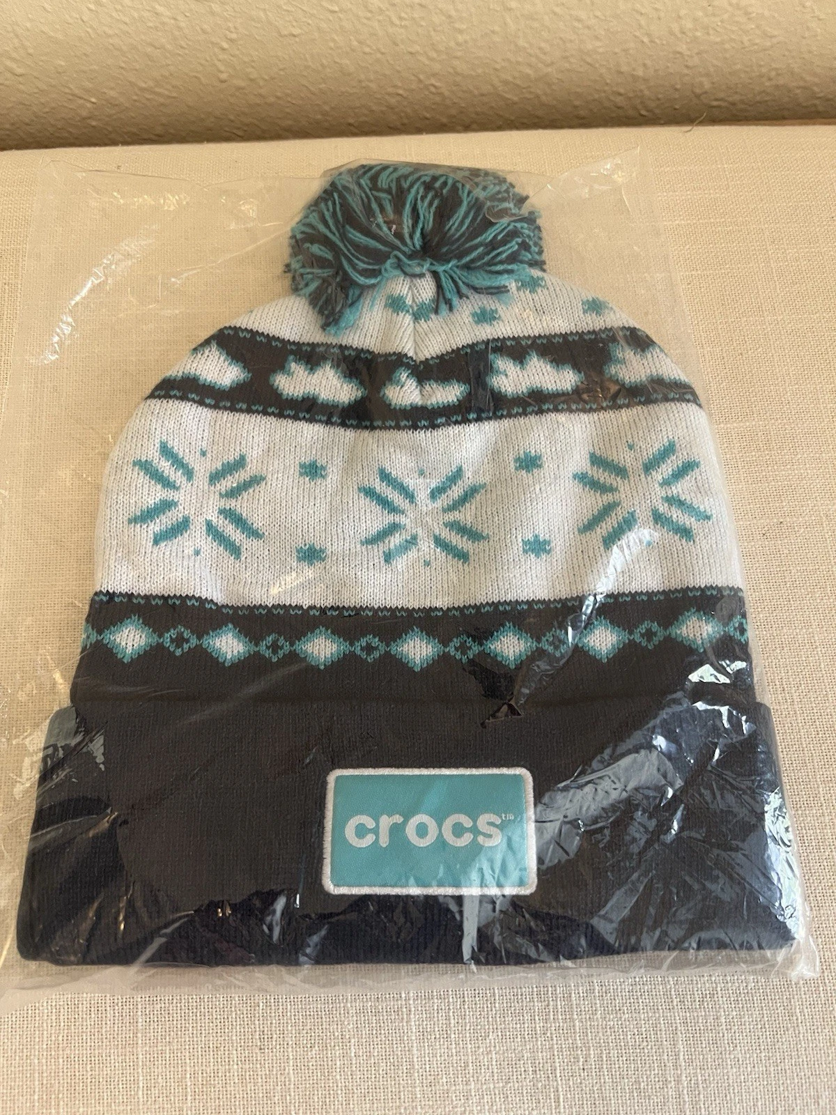 CROCS Beanie Knit Hat Beanie UNISEX Blue One Size New In Bag