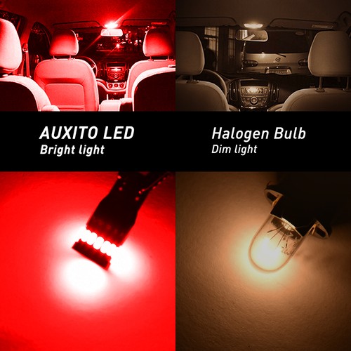 T10 Red LED Inner Tail Light Bulb Super Bright 2825 168 192 194 175 2821 10/20x - Picture 8 of 16