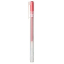 MUJI - 0.38mm Red Smooth Gel Ink Ballpoint Cap Pen 1 Count Pack of 10 ,