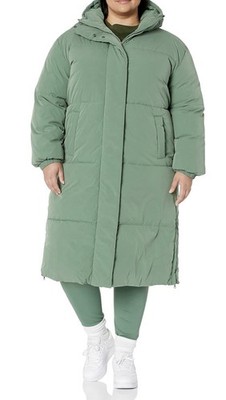 Amazon Essentials Women's Oversized Long Puffer Jacket - Sage Green Plus Size L