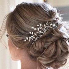 Rhinestone Wedding Hair Comb Silver Bridal Hair Piece Accessories for Women