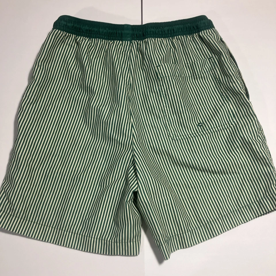 Bañador Pacsun verde a rayas retro forrado para hombre talla pequeña con cordón Foto 4 de 4