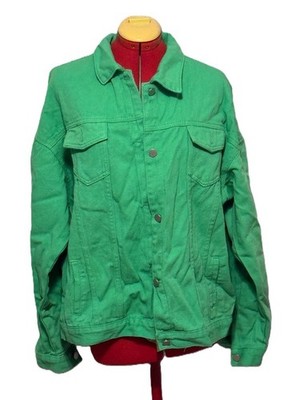 Loveu.Dear Pocket Button-Up Denim Jacket - Green - Size 3XL - New