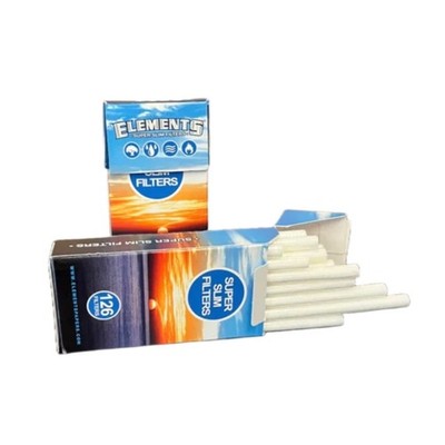 Elements Super Slim Filters 126 Count Box Smoking Rolling Accessories New