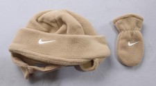 Nike Unisex Baby's Fleece Chin Strap Hat And Mitten Set EJ3 Hemp Size 12-24M