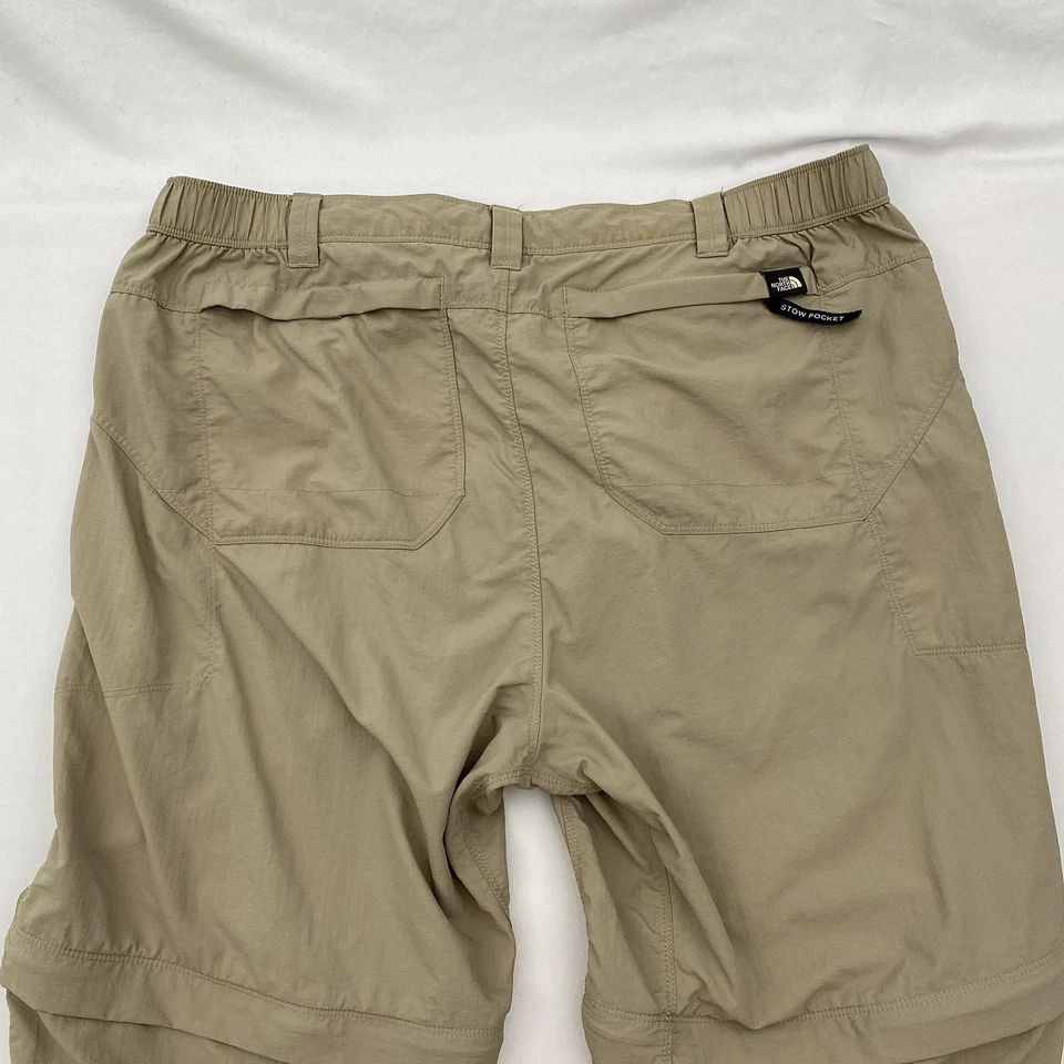 North Face Pants Mens Large Long Khaki Tan Convertible Zip Off Hiking Gorpcore - Image 4 of 4