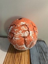 Vintage Orange Styrofoam Round Ship Boat Buoy Nautical Decor Float Numbered