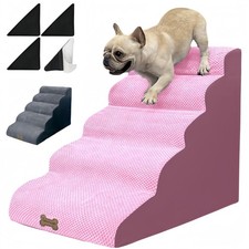 Dog Stairs  Pet Ramp for Small/Large Dogs to High Beds/Couches - 5 Steps 24-...