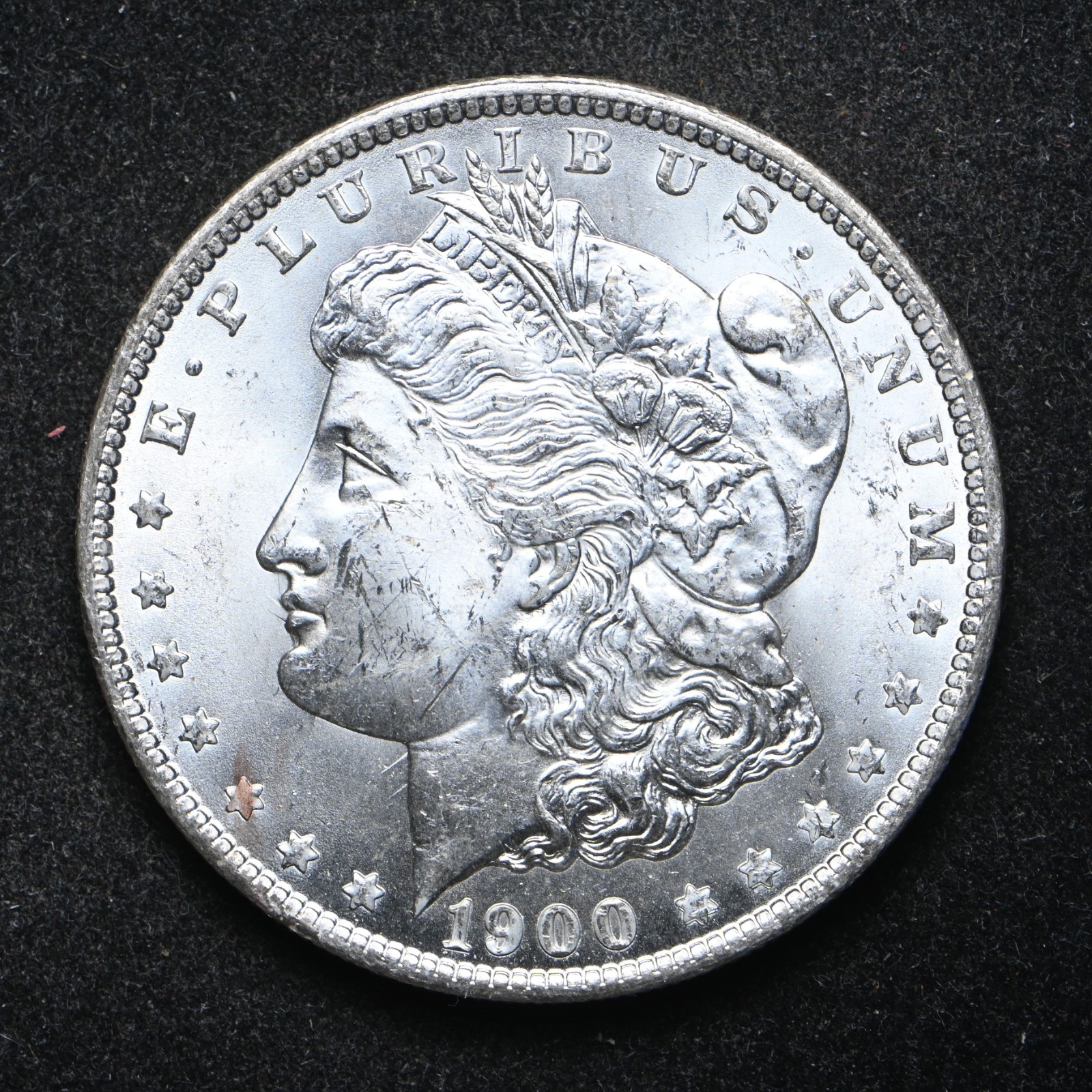 1900-O Morgan Silver Dollar VAM 15A Die Clash/ Double Stars BU+ (cn15933)