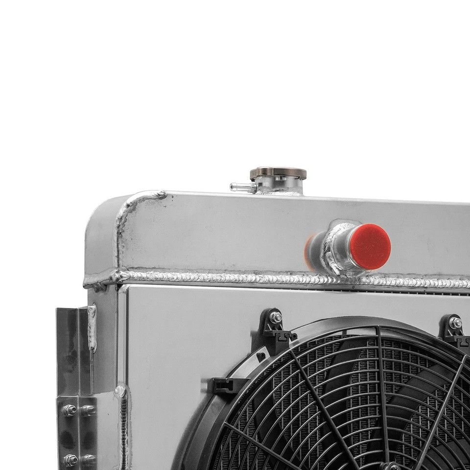 4-Rows Radiator&Shroud Fan for 1949,1950 Plymouth Deluxe Suburban Base Pickup Foto 4 de 4