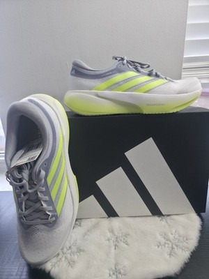 adidas, Men Supernova Rise 3 Running Shoes, Halo Silver/Solar Yellow/White Sz 9