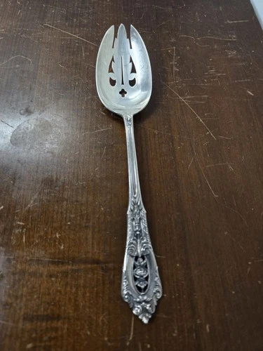 Rose Point By Wallace Sterling Silver Pierced Serving Tablespoon