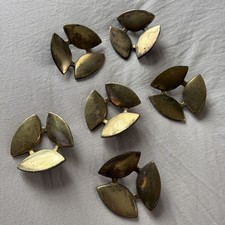 Vtg Brass Mid Century Modern Drawer Pulls Dresser Handles 6 MCM 50s Hardware