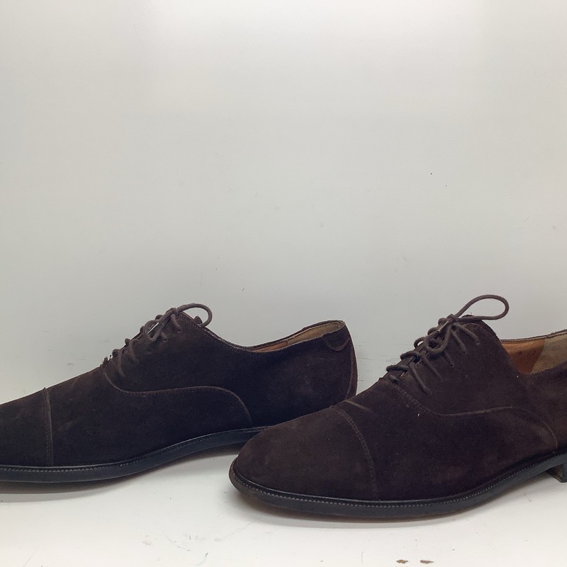 VTG MENS  SALVATORE FERRAGAMO SUEDE DARK BROWN SHOES SIZE 9 D