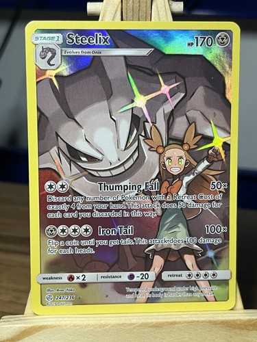 Pokémon TCG Sun & Moon Cosmic Eclipse Steelix 247/236 Secret Rare Full Art Card