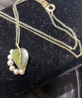 Wells 14K GF Jade Leaf  & pearl Matched Set — photo 3