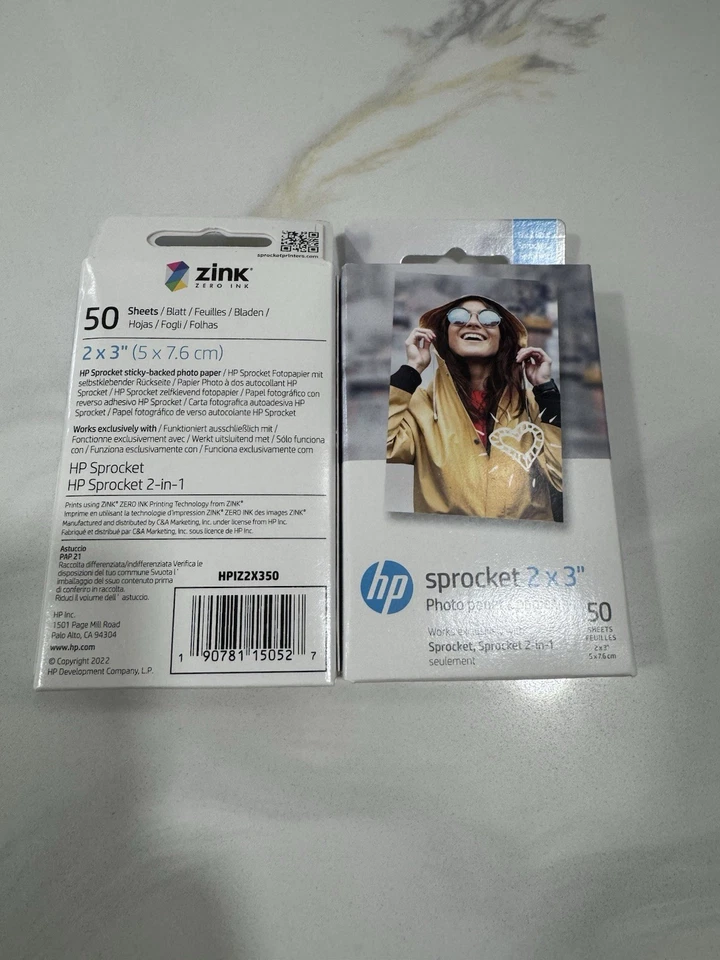 Sprocket 2x3" Premium Zink Sticky Back Photo Paper 50 Sheets (2 Pack) - Image 2 of 2