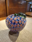 Vintage Murano Hand Blown Art Glass Millefiori Apple Paperweight