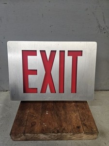 Vintage Aluminum Exit SIGN