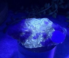 Crystal 60g UV Reactive Step Cube Fluorite Mineral Specimen Cluster Raw