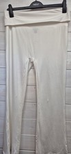 Prettylittlething Size 18 White Bootleg Jersey Trousers (526/284/v)