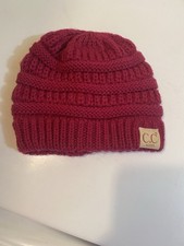 CC Beanies Girls Bright Pink Cable Knit Winter Hat Toboggan