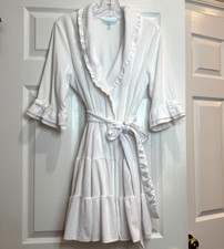Betsey Johnson White The Bride Rhinestone Tiered Bow Back Robe Wedding Size M