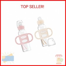 Dr. Brown's Milestones Narrow Sippy Spout Bottle with 100 Silicone, Easy-Grip H