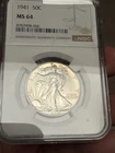 1941 NGC MS64 PQ+ Walking Liberty Half Dollar