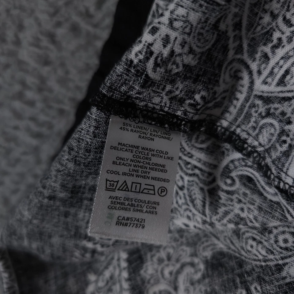 Рубашка женская Ann Taylor XXS белая черная с бретелью через шею верх льняная смесь задняя молния - Изображение 4 из 4