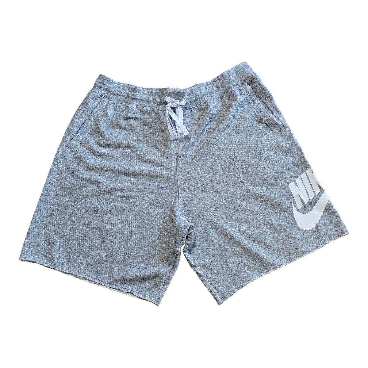 Nike Alumni French Terry Shorts Loose Fit Knee Length Gray Mens