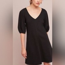 Velvet by Graham & Spencer for Anthropologie Balloon Sleeve Black Dress - XS