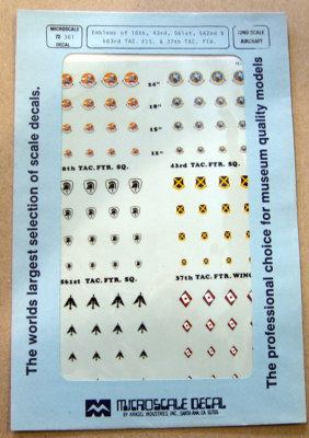 Microscale Decals 1/72 72-361 Emblems of 18th, 43rd, 561st Decal Sheet