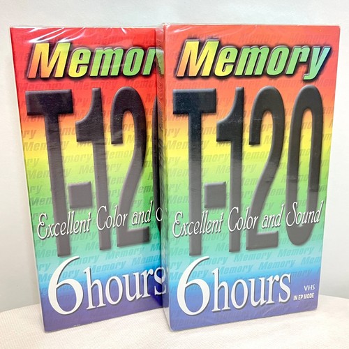 Lot of 2 - BRAND NEW SEALED Vintage Memory T-120 6HRS Video Cassette ...