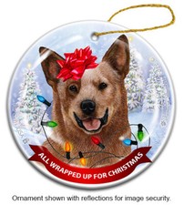 All Wrapped Up Ornament - Red Australian Cattle Dog