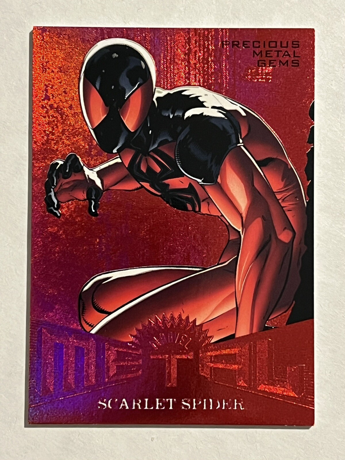 2017 Fleer Ultra Spider-Man Metal Red PMG MM37 Scarlet Spider 47/99 NM or Better