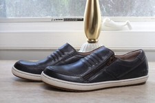 New - Taos Leather Slip-On Shoes - Zipward - Steel Grey - 7.5
