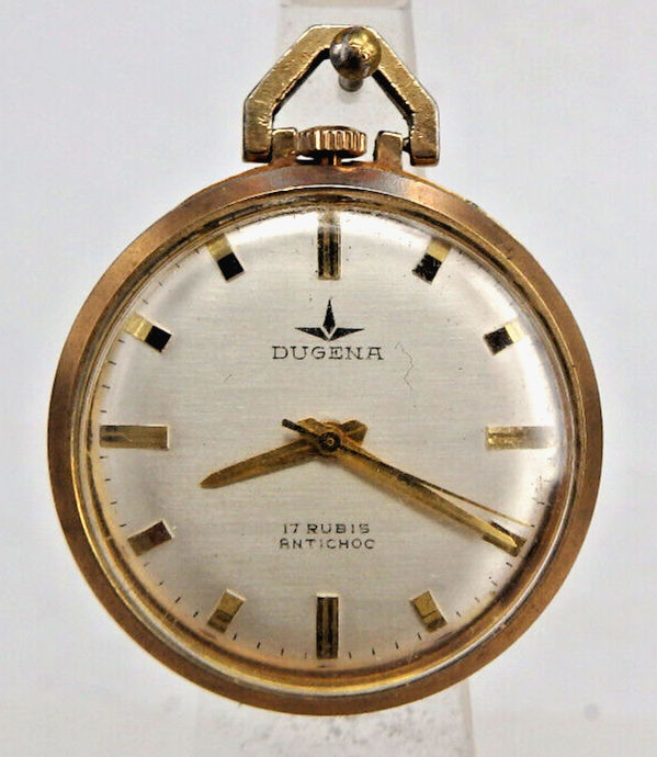 Herrentaschenuhr Frackuhr Dugena 1168 Golddouble um/ab 1965