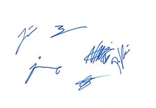 Battle Beast autographs fully signed A4 index card