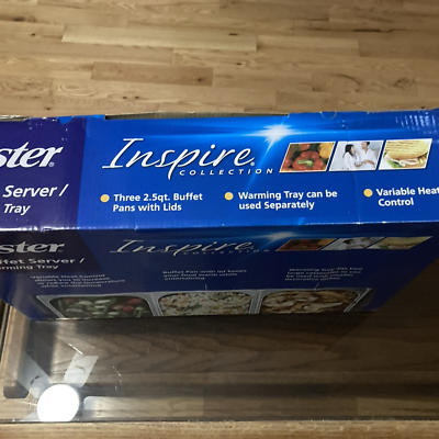 Oster Buffet Server Food Warmer, 3 Trays W Lids, 2.5 Quart Oster Buffet Server Food Warmer, 3 Trays W Lids, 2.5 Quart