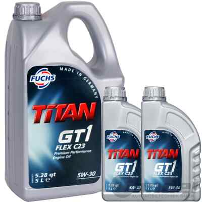 5L+2x1L FUCHS TITAN GT1 FLEX C23 5W-30 MOTORÖL passend für BMW LL-04 MB 229.51