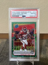 2020 Donruss Optic Clyde Edwards-Helaire Green Velocity RC #171 PSA 10