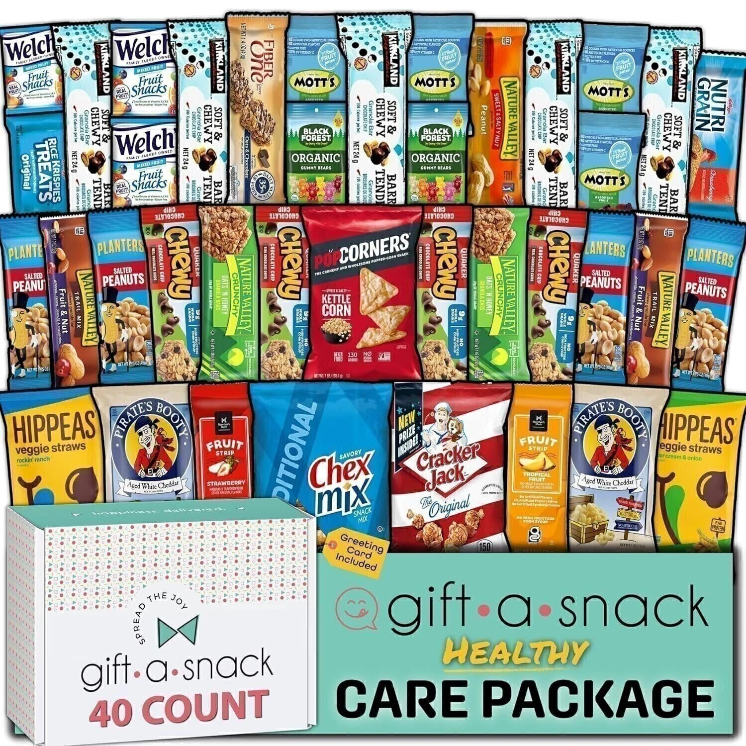 Gift A Snack - Healthy Snack Box Variety Pack Care Package + Greeting ...