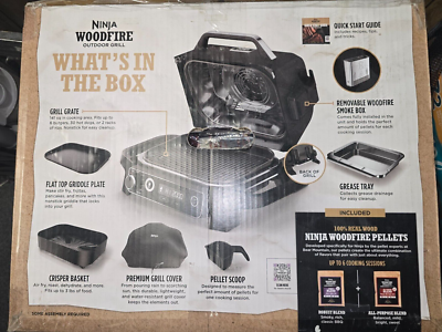 Ninja OG700 Woodfire 3-in-1 Outdoor Grill, Smoker, Air Fryer