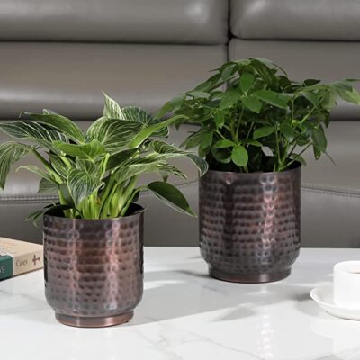 large indoor pot for plants 12" Metallic Gold Large Indoor Flower Pot