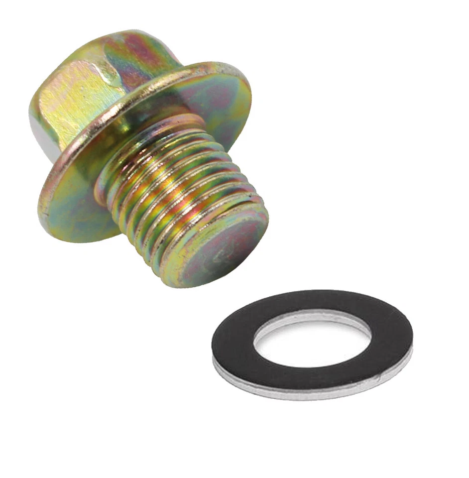 NUEVO Perno de tapón de drenaje de acero para tope de cárter de aceite del motor con junta para Nissan Infiniti Foto 2 de 4