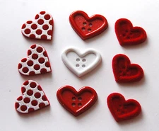 Gift of Love Heart Shaped Buttons / Valentine Buttons / Jesse James Dress It Up
