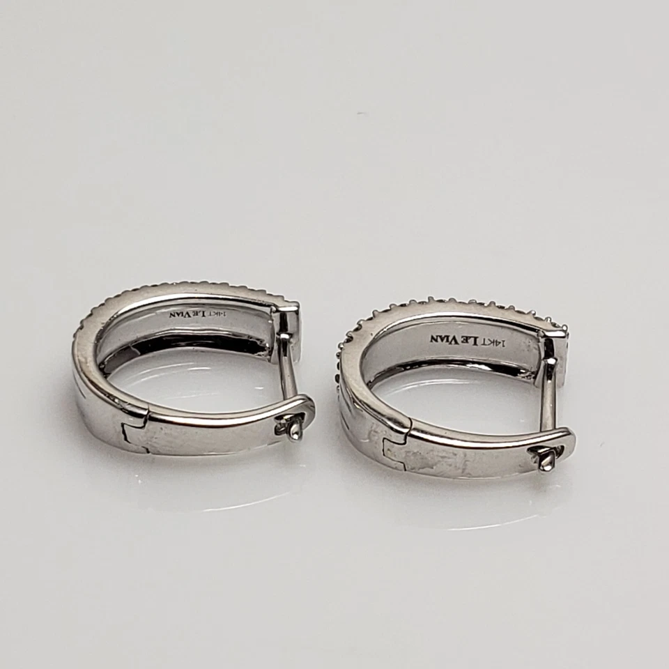 Pendientes de aro Le Vian de oro blanco de 14k chocolate y vainilla Foto 4 de 4