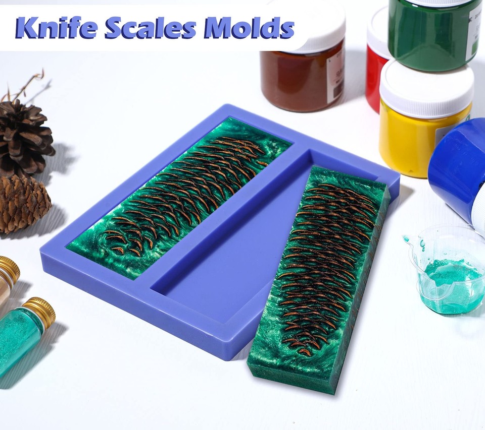 Silicone Knife Scale Mold Casting Resin Knife Handle Scales Mold DIY