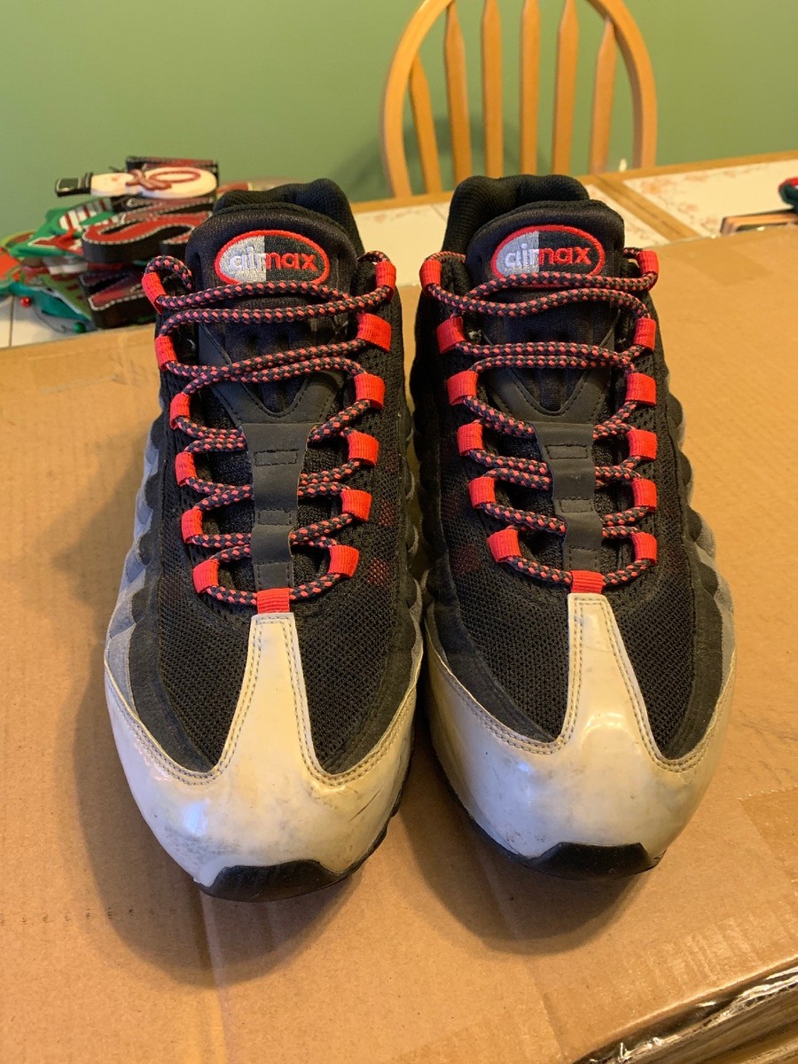 Rare🔥 Nike Air Max 95 Black Hot Red Neutral Gray Sz 13 609048-065
